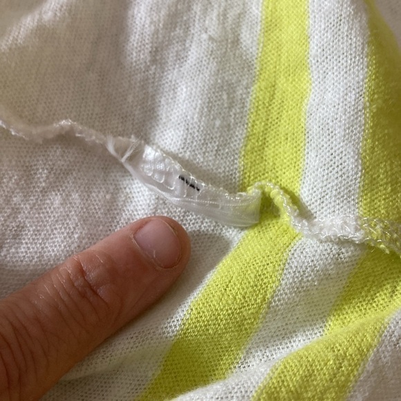 Anthropologie Postmark Yellow Stripe Linen Top - Picture 8 of 10